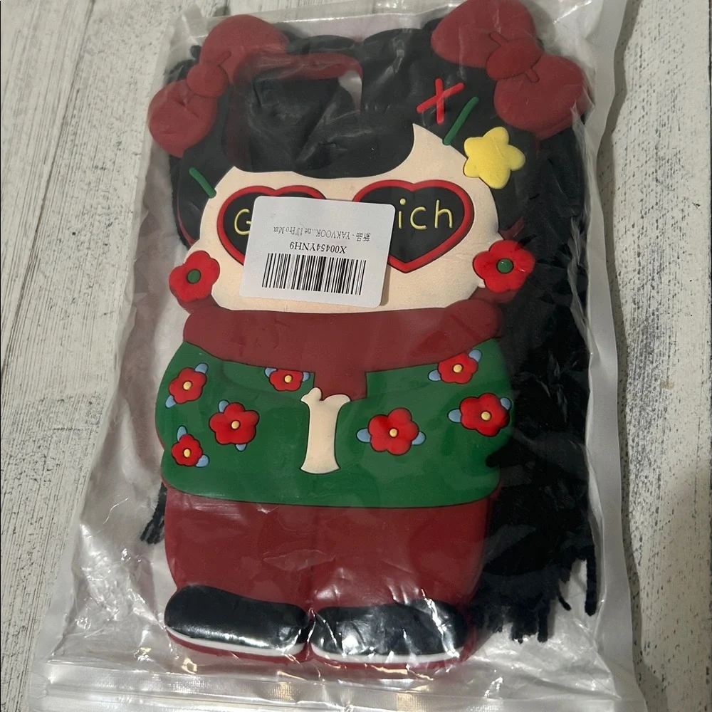 13 Pro Max Cute Cartoon Phone Case with Red and Black Accents